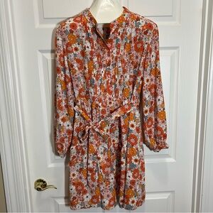 Dokotoo Floral Button Top Long Sleeve Dress